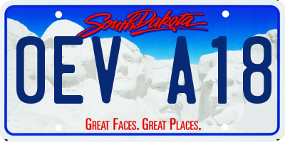 SD license plate 0EVA18
