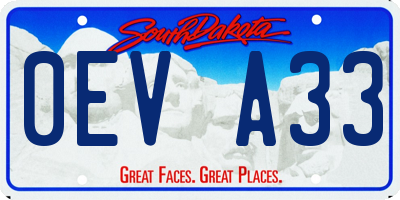 SD license plate 0EVA33