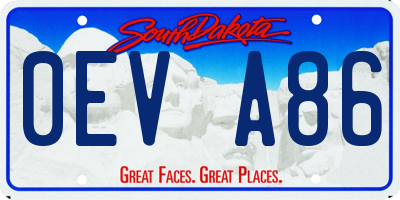 SD license plate 0EVA86