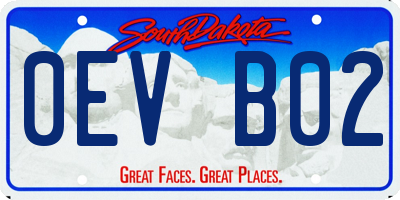 SD license plate 0EVB02