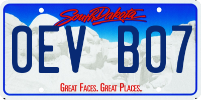 SD license plate 0EVB07
