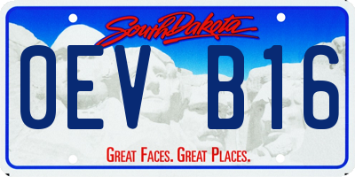 SD license plate 0EVB16