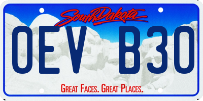 SD license plate 0EVB30