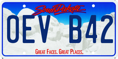 SD license plate 0EVB42