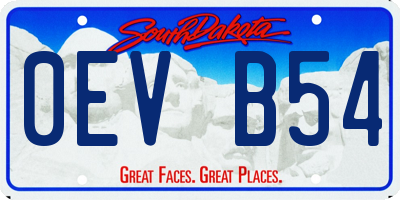 SD license plate 0EVB54