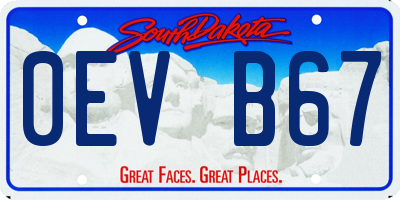 SD license plate 0EVB67
