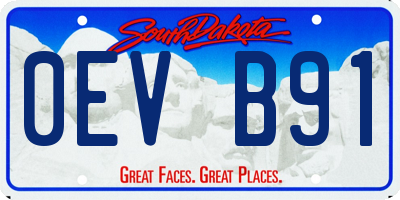 SD license plate 0EVB91