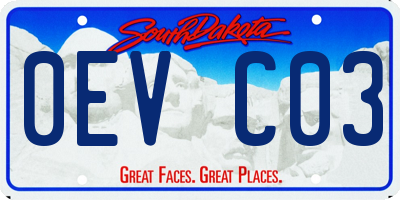 SD license plate 0EVC03