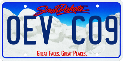 SD license plate 0EVC09