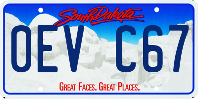 SD license plate 0EVC67