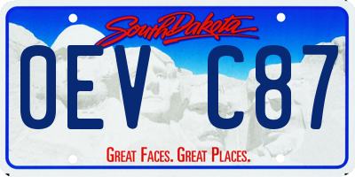 SD license plate 0EVC87