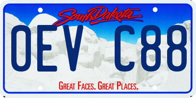 SD license plate 0EVC88