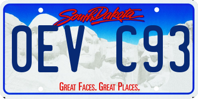 SD license plate 0EVC93