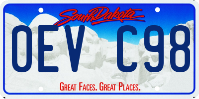 SD license plate 0EVC98