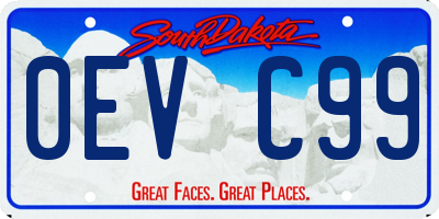 SD license plate 0EVC99