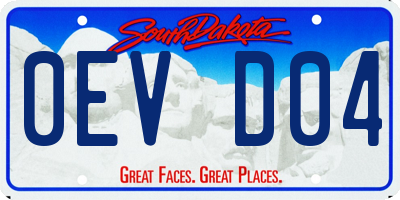 SD license plate 0EVD04