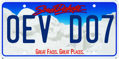 SD license plate 0EVD07