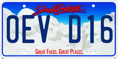 SD license plate 0EVD16