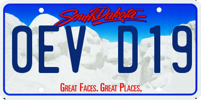 SD license plate 0EVD19