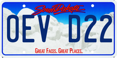 SD license plate 0EVD22