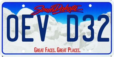 SD license plate 0EVD32
