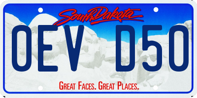 SD license plate 0EVD50