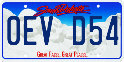 SD license plate 0EVD54