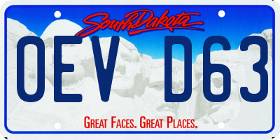 SD license plate 0EVD63