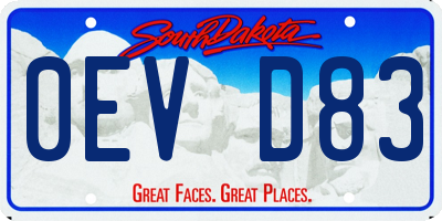 SD license plate 0EVD83