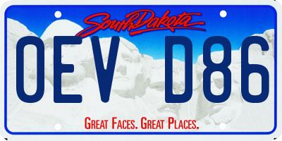 SD license plate 0EVD86
