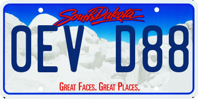 SD license plate 0EVD88