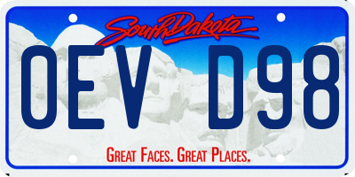 SD license plate 0EVD98