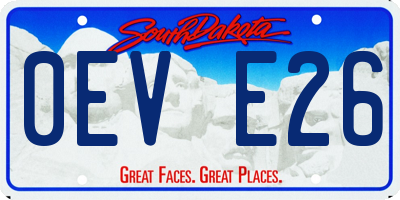 SD license plate 0EVE26