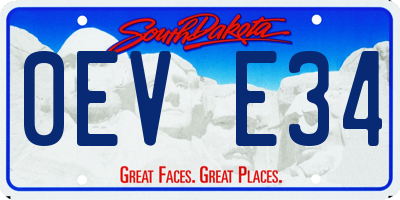 SD license plate 0EVE34
