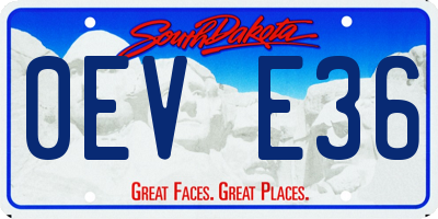 SD license plate 0EVE36