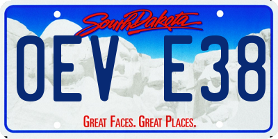 SD license plate 0EVE38