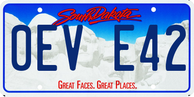 SD license plate 0EVE42
