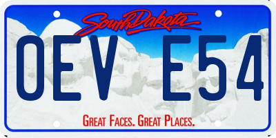 SD license plate 0EVE54