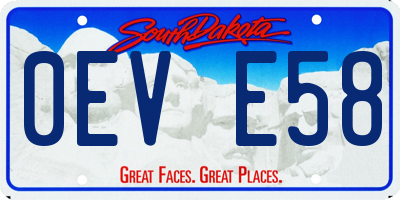 SD license plate 0EVE58