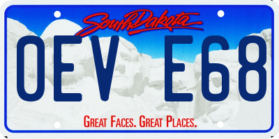 SD license plate 0EVE68