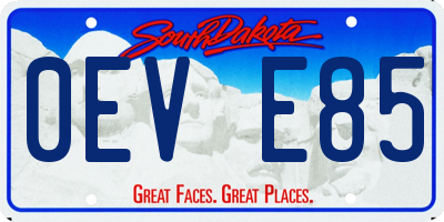 SD license plate 0EVE85