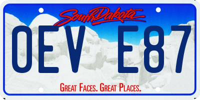 SD license plate 0EVE87