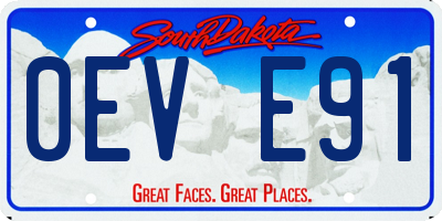 SD license plate 0EVE91