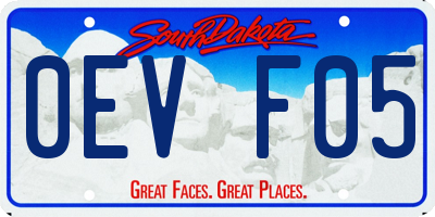 SD license plate 0EVF05
