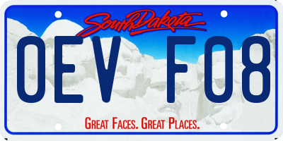 SD license plate 0EVF08