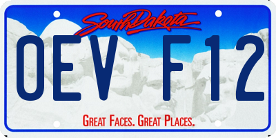 SD license plate 0EVF12