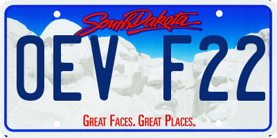 SD license plate 0EVF22