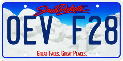 SD license plate 0EVF28