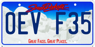 SD license plate 0EVF35