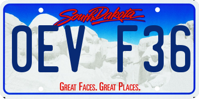 SD license plate 0EVF36